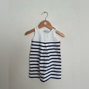 Jean Paul Gaultier White and Navy Striped Kids Dress